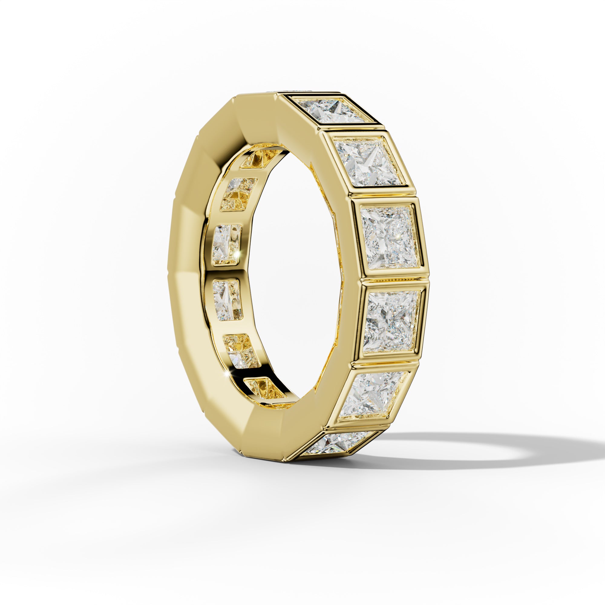 5.0 Carat Bezel Set Princess Cut Diamond Eternity Band